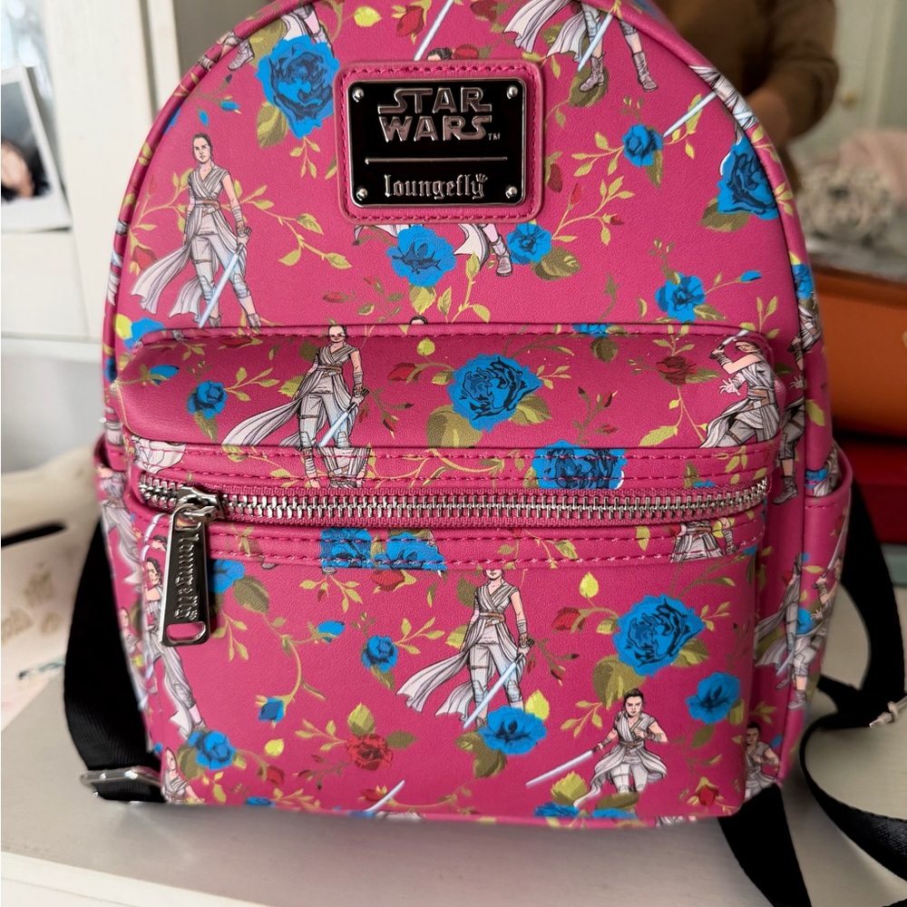 Loungefly Pink and Blue Floral Backpack